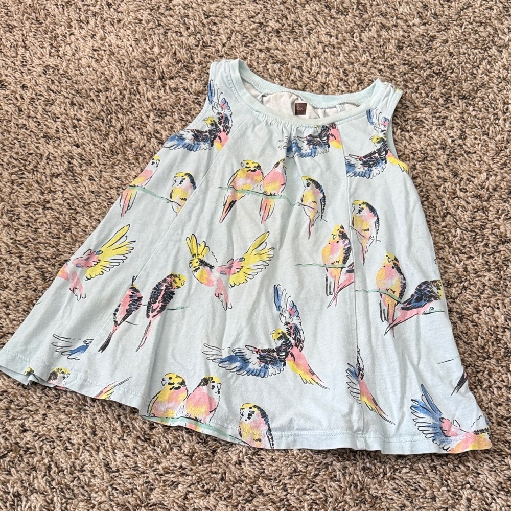 Tea Collection Multicolor Bird Print Dress